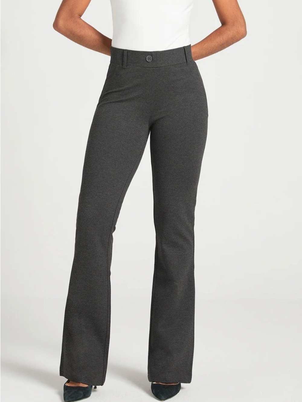 Betabrand Classic DPYP™ Dress Pant Yoga Pant | Bootcut (Charcoal)